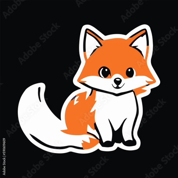 Obraz Fox Sticker Illustration