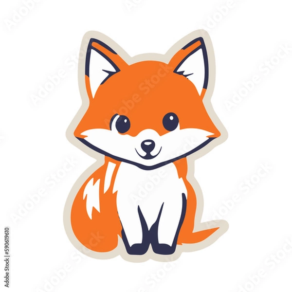 Obraz Fox Sticker Illustration