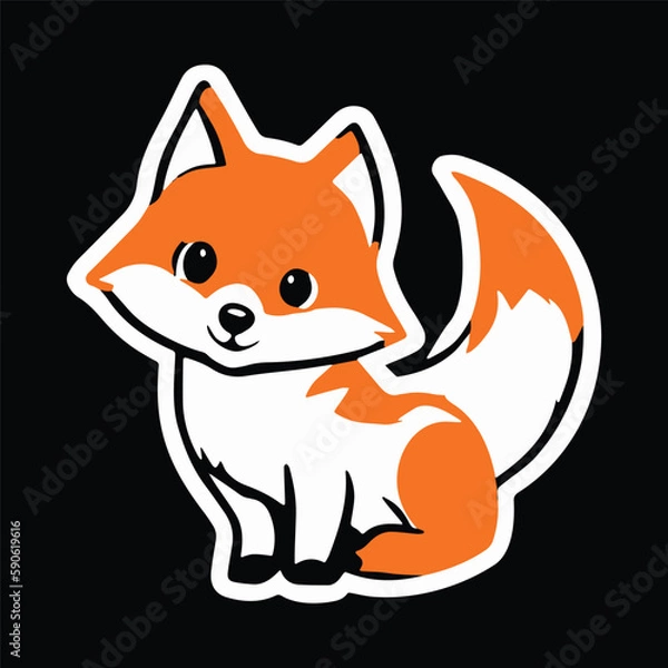 Obraz Fox Sticker Illustration