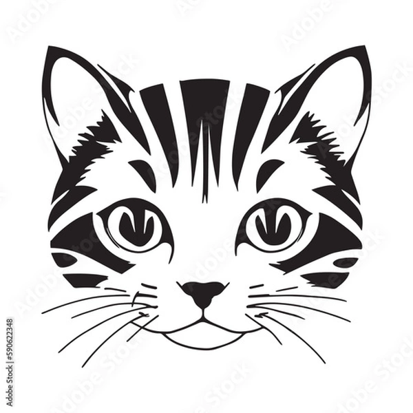 Fototapeta Cat Head Vector Illustration