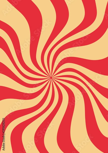 Fototapeta Groovy hippie 70s backgrounds. Waves, swirl, twirl pattern. Twisted and distorted vector texture in trendy retro psychedelic style. Candy ice cream summer