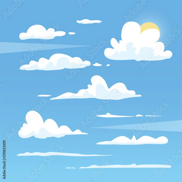 Fototapeta Sky wallpaper for video conferencing Vector illustration 