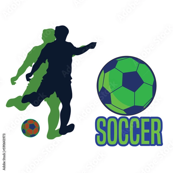 Obraz soccer player silhouette