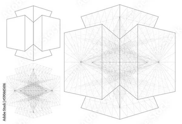Fototapeta Six Pyramids Union Vector. Six Pyramids From The Simple To The Complicated Shape.