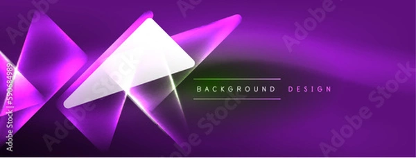 Obraz Vibrant Geometric Neon Shiny Line Background. A Bold and Stunning Display of Shapes, Lines, Colors, and Glow, Perfect for Futuristic Modern Designs, Hi-tech Presentations, Technology Web Pages