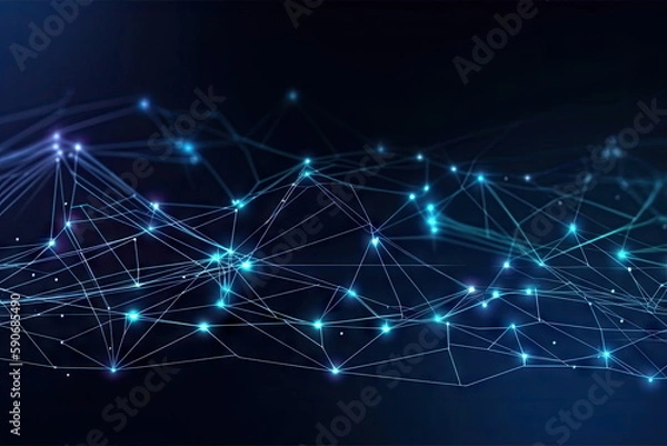 Fototapeta abstract line connection technology network background, computer