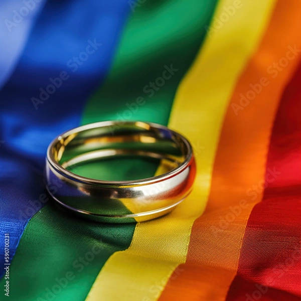 Fototapeta Love knows no gender: a symbol of union and equality. Generative ai.