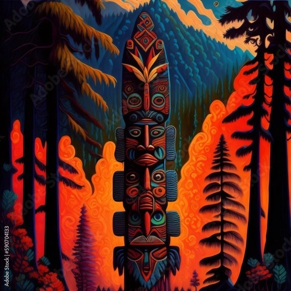 Fototapeta Native American totem pole