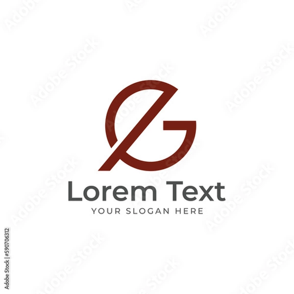 Fototapeta EG or QG letter mark abstract vector logo design template - Icon design