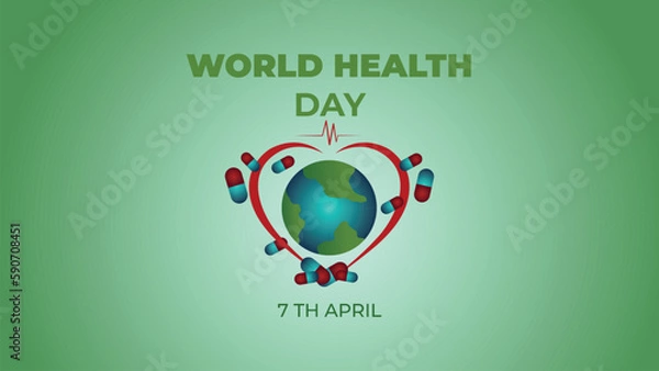 Obraz VECTOR WORLD HEALTH DAY BACKGROUND - 2