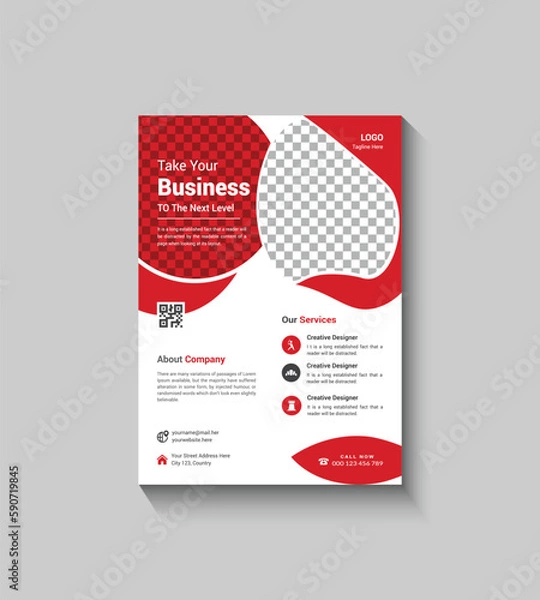 Obraz Modern and Simple Red Flyer Template Design

