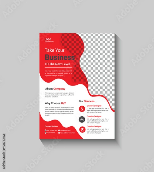 Obraz Red Corporate Flyer Template Design
