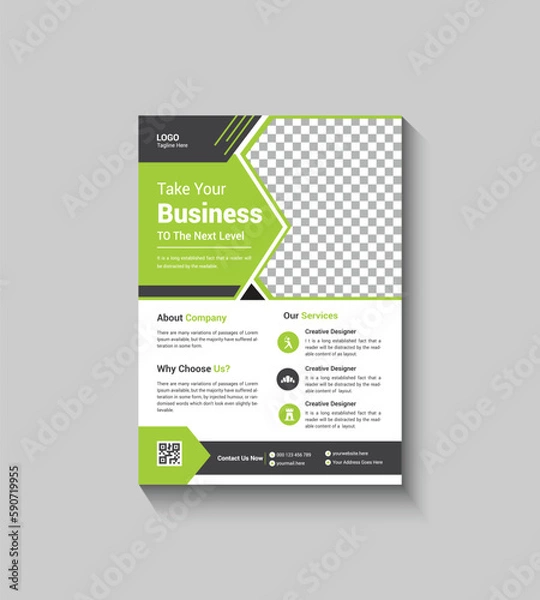 Obraz Green Color Flyer Template Design