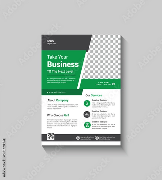 Obraz Green Color Flyer Template Design