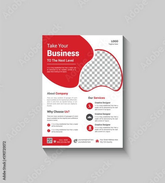 Obraz Modern and Simple Red Flyer Template Design
