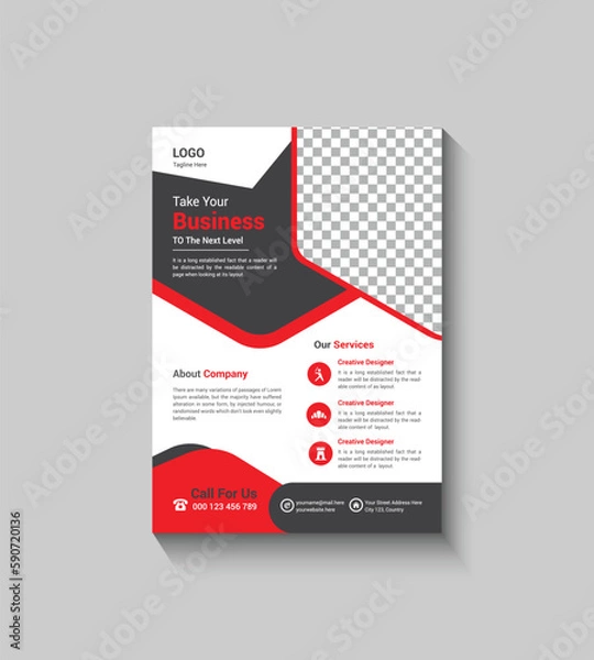 Obraz  Red and modern flyer design template