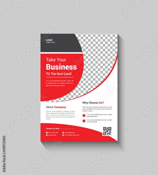 Obraz Modern and Simple Red Flyer Template Design
