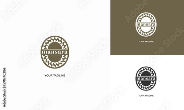 Obraz Stamp logo design for a beverage company Mansara 
