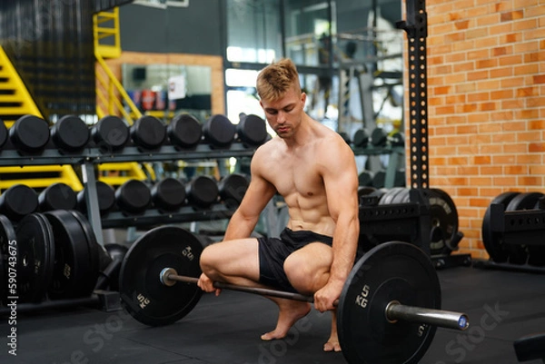 Fototapeta Mixed martial arts fighter going to the gym to build strong muscles To help make the collision more intense and help reduce injuries from punching as well
