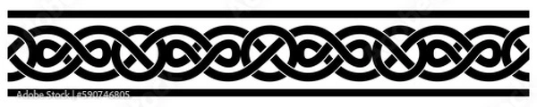 Fototapeta Celtic knit. Printing or stencil making. Drawing a picture on the wall, floor, furniture and textiles. Decorative element. Laser or plotter cutting.