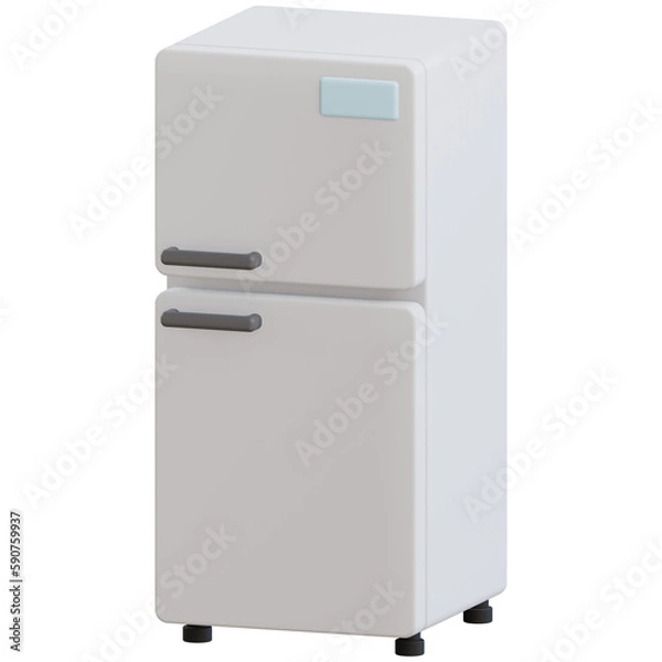 Fototapeta 3D icon refrigerator with transparent background
