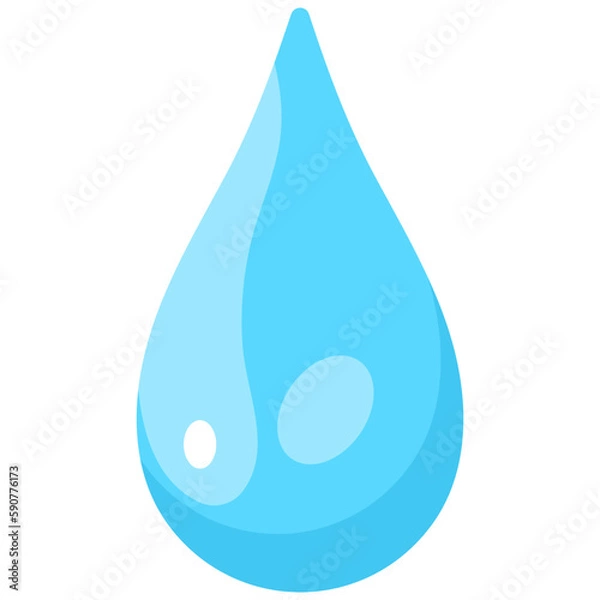 Fototapeta Water drop vector icon isolated on a white background.
