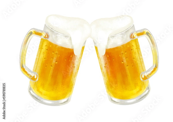 Fototapeta ビール　生ビール　乾杯