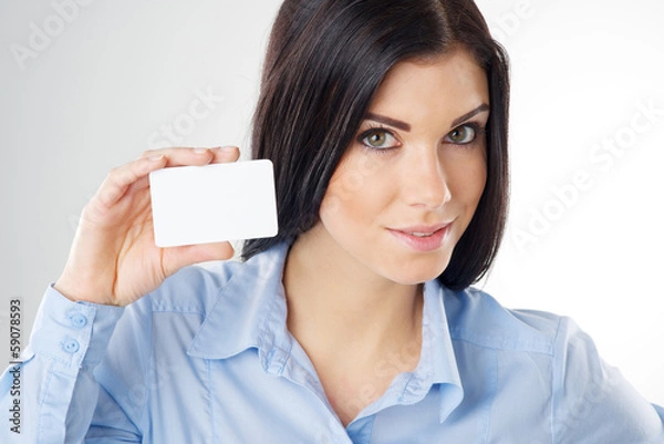 Obraz woman with card