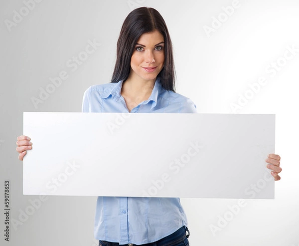 Obraz woman with board