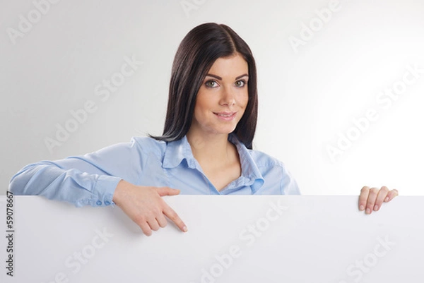 Obraz woman with board