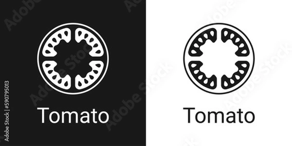Fototapeta Tomato linear icon, outline vector sign, linear icon, isolated on white background