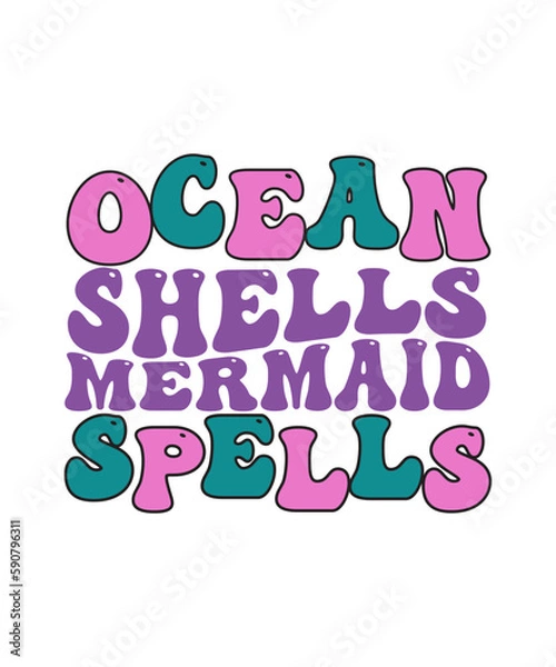 Fototapeta Retro Mermaid SVG Bundle, Retro Mermaid Bundle , Mermaid Silhouette, Shell Png, Dxf, Ep,s Jpg, Mermaid SVG Bundle , Cut Files , Commercial use , Cricut , Clip art ,Retro  Mermaid Tail,Printable, Vecto