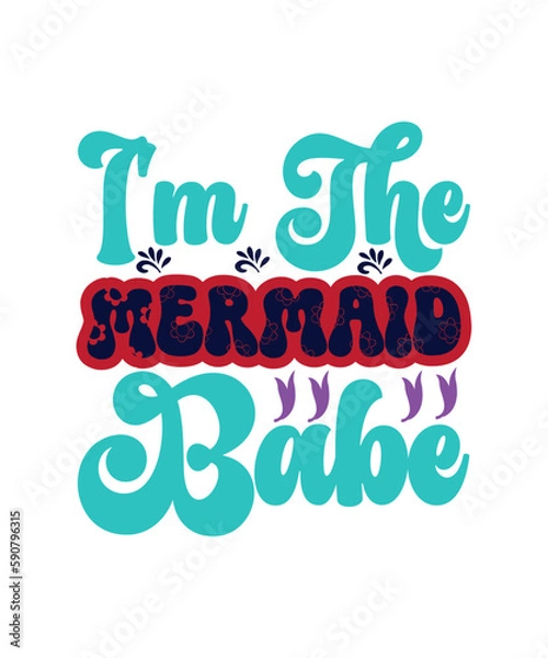 Fototapeta Retro Mermaid SVG Bundle, Retro Mermaid Bundle , Mermaid Silhouette, Shell Png, Dxf, Ep,s Jpg, Mermaid SVG Bundle , Cut Files , Commercial use , Cricut , Clip art ,Retro  Mermaid Tail,Printable, Vecto