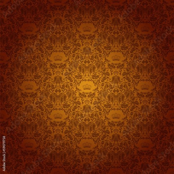 Obraz damask seamless floral pattern