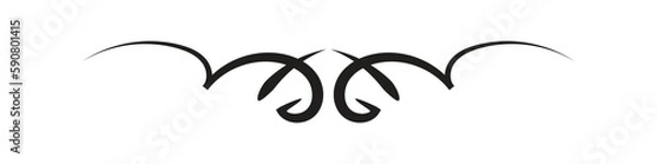 Obraz simple ornamental filigree flourish and thin divider. Classical vintage element, vector illustration