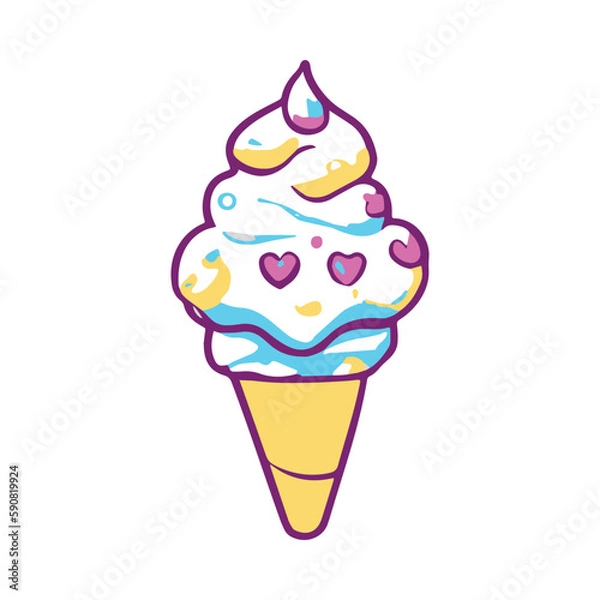 Obraz Ice Cream Vector Illustration