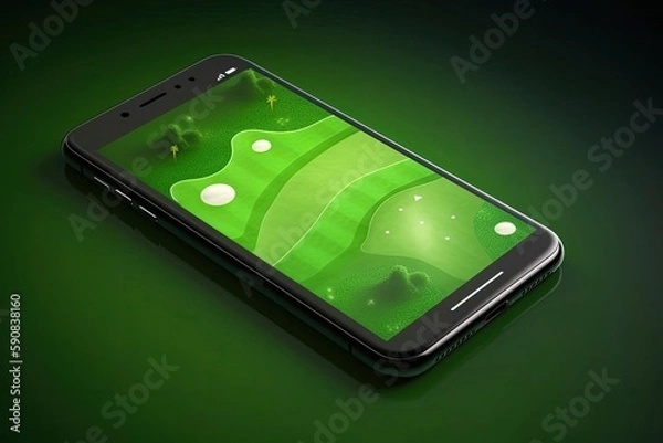 Fototapeta Cellphone Golfing Game Concept Generative AI
