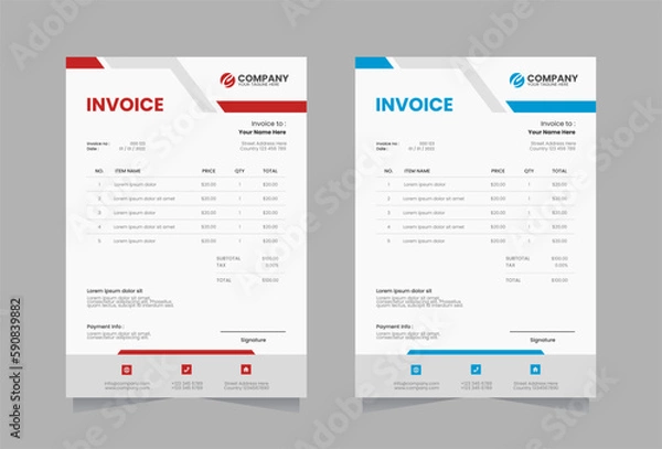 Obraz Modern invoice vector template