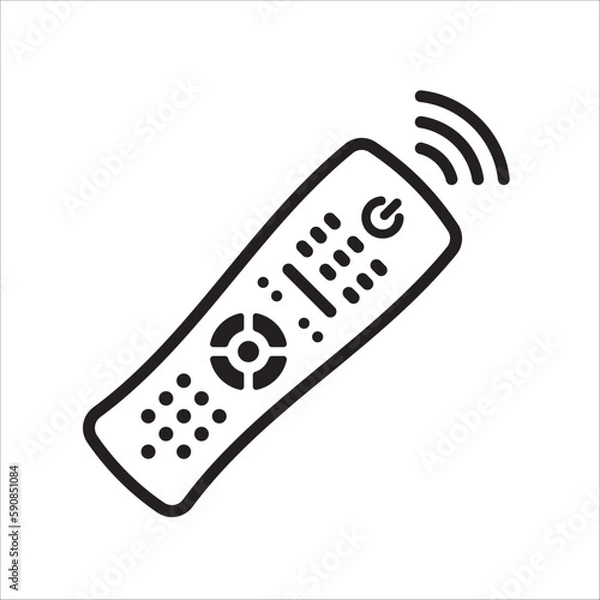 Fototapeta Remote controller vector icon. Remote control flat sign design. TV Television remote controller symbol pictogram. UX UI icon