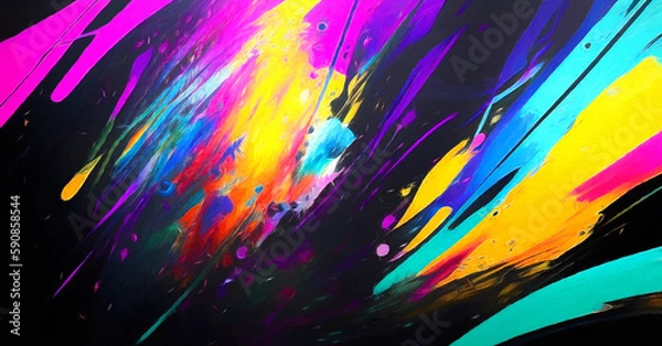 Obraz An abstract grunge painting with city elements