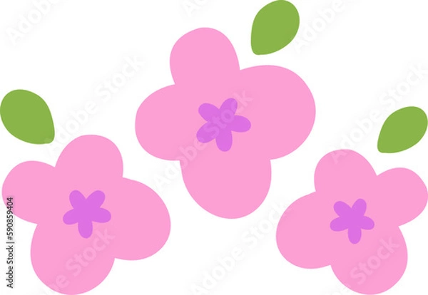 Obraz Cute flowers and leaf patterns