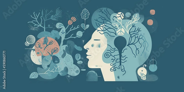 Fototapeta Persona pensando sobre sus emociones, creado con IA generativa