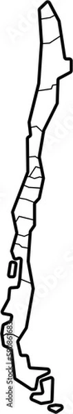 Obraz drawing of chile map.