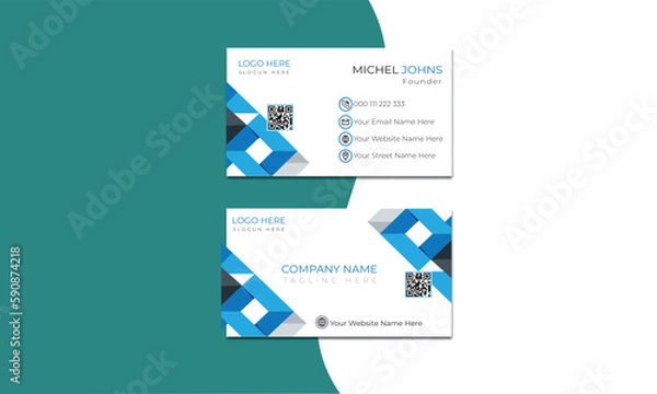 Fototapeta Gorgeous and Modern business card Template design On White Background with mixed color.