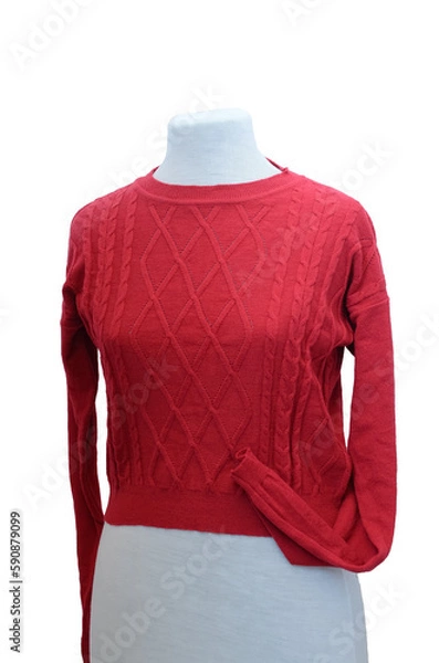 Obraz Red sweater on white background 