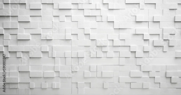 Fototapeta Abstract geometric texture of randomly extruded cube. Realistic 3d squares geometric background.