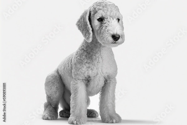 Fototapeta Endearing Bedlington Terrier Dog Image: Highlighting the Gentle and Loving Nature of this Unique Breed