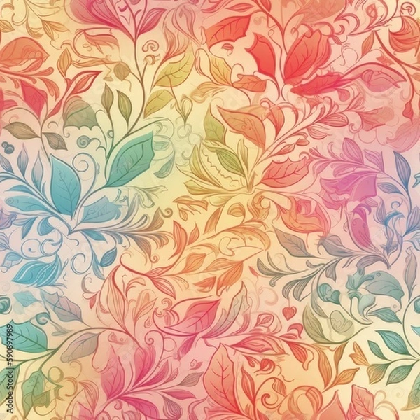 Fototapeta Ethereal and dreamy floral seamless pattern, with a soft and romantic feel that's perfect for adding a touch of whimsy to your designs.