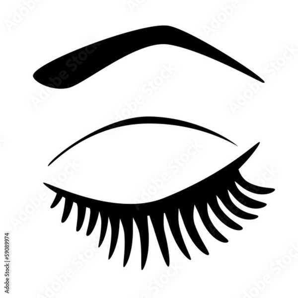Obraz Eye closed with long eyelashes