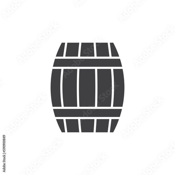 Fototapeta Wooden barrel icon. Wine barrel icon. Barrel flat vector sign. Wine barrel sign. UX UI icon